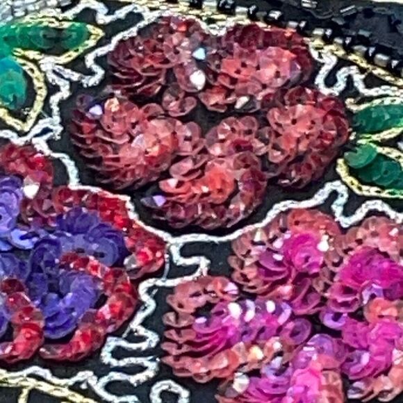 Laurence Kazar vintage beaded glam silk special occasion party top L - Picture 3 of 14